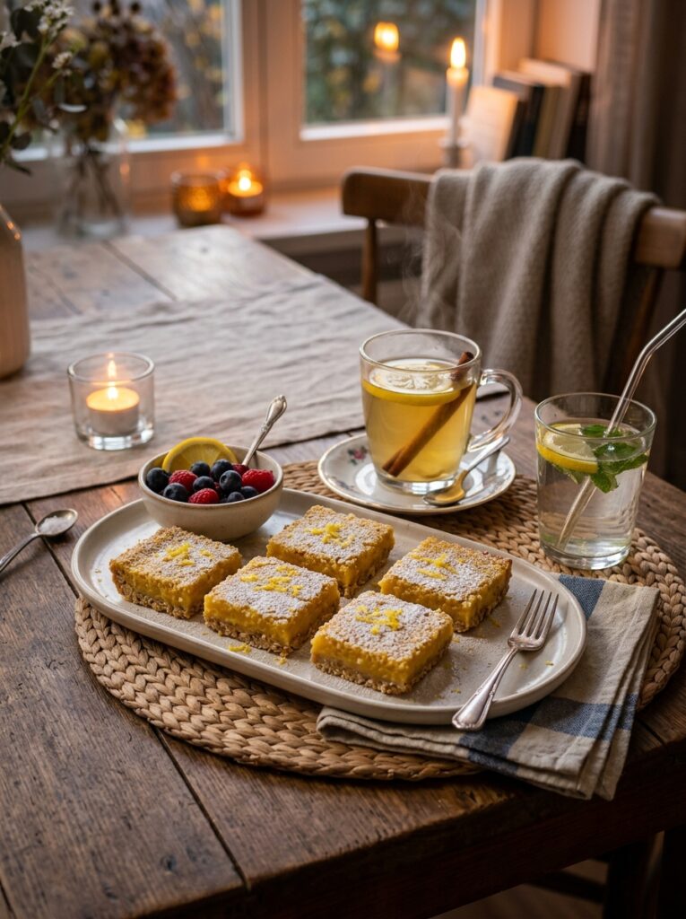 high protein lemon bar squares 15 A full serving setup of 202605221533