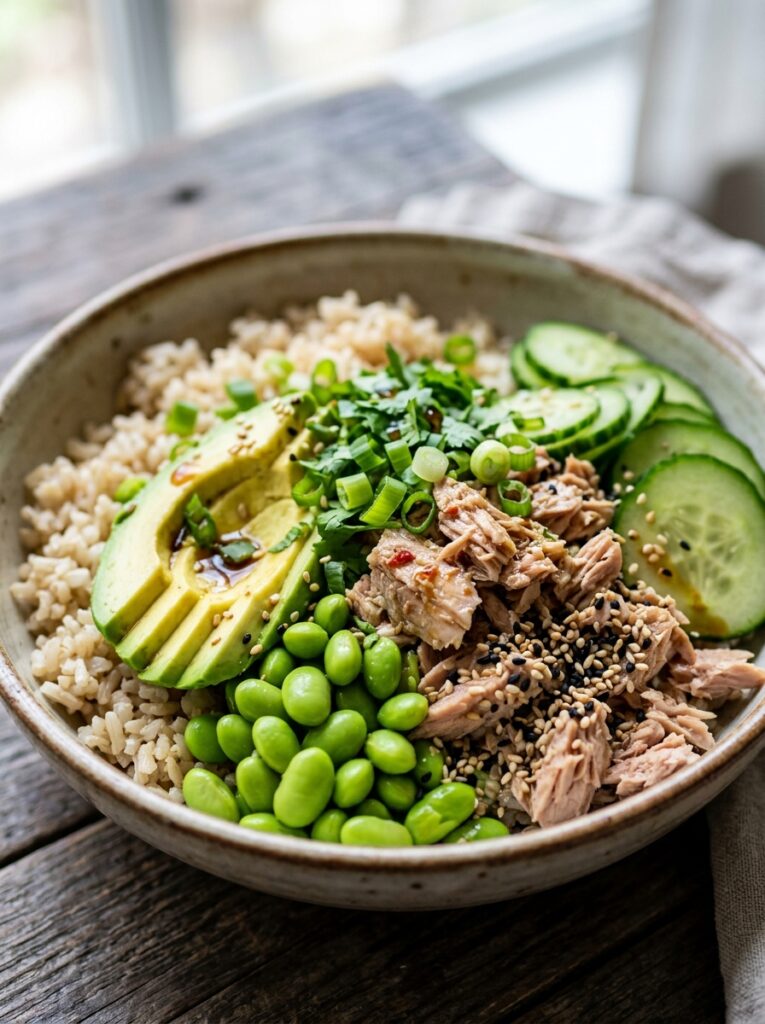 High Protein Tuna Rice Bowl: A Simple Recipe for Athletes and Busy Weeknights 12 A realistic close up recipe photo 202605221504