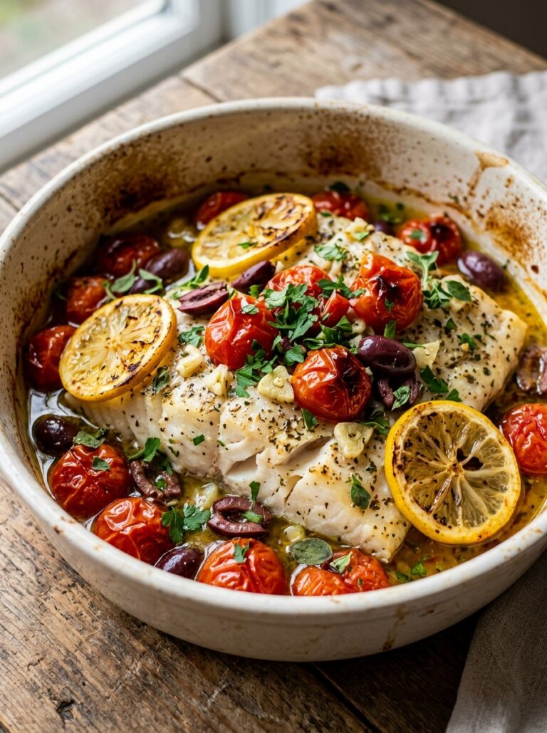high protein mediterranean baked cod 17 A realistic close up recipe photo 202605241438