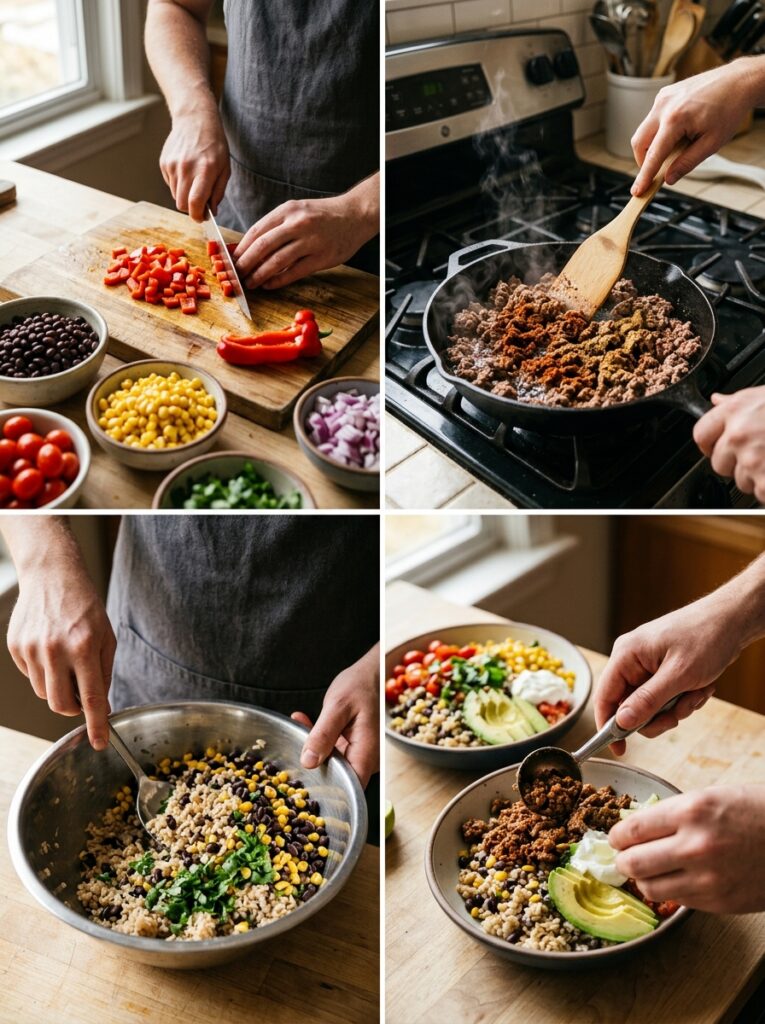 High Protein Beef Burrito Bowl 14 A step by step cooking process of 202605051746