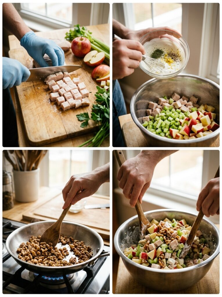 high protein turkey apple salad 14 A step by step cooking process of 202605181642