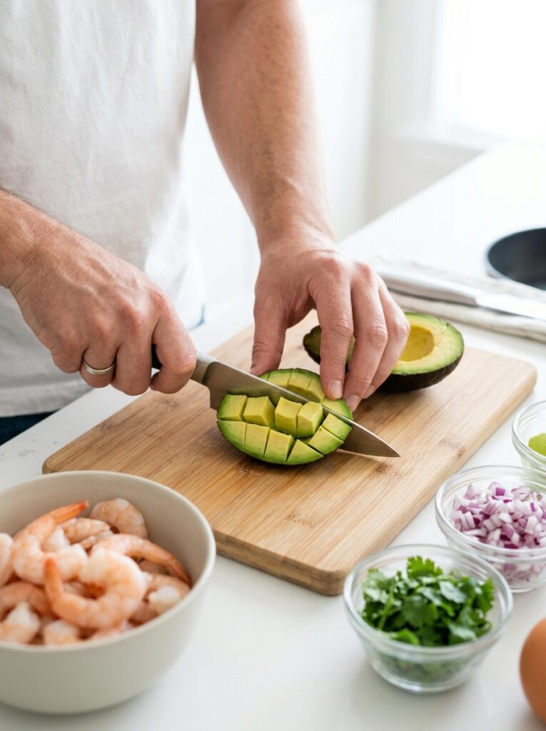High Protein Shrimp Avocado Salad 14 A step by step cooking process of 202605231404