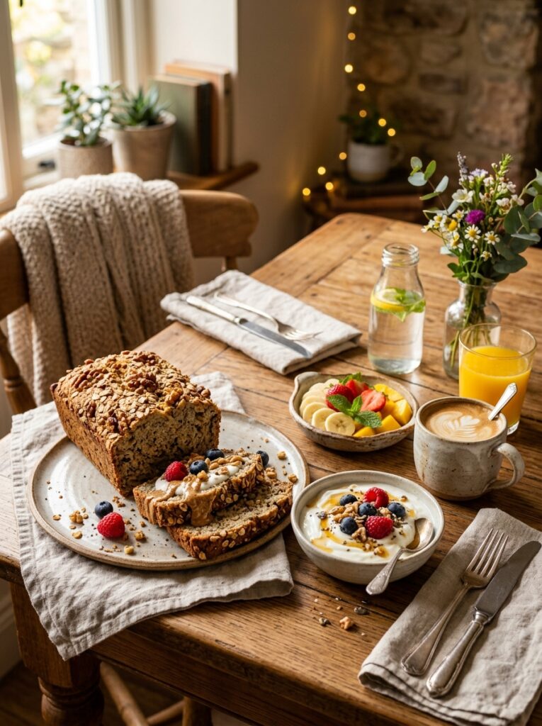 Banana bread breakfast loaf setup 202605171527
