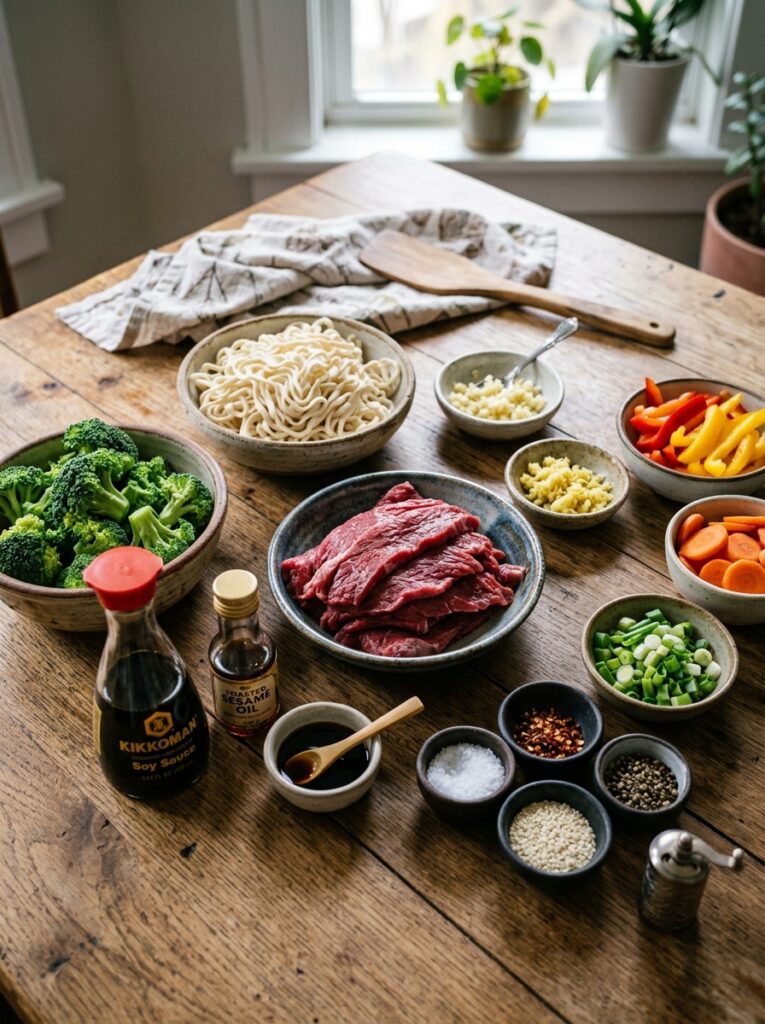 High Protein Beef and Broccoli Noodles 13 Beef broccoli noodles ingredient… 202605211218