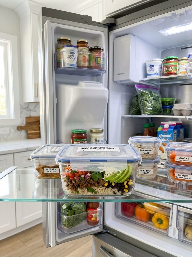 High Protein Beef Burrito Bowl 16 Beef burrito bowl fridge organiz… 202605051745