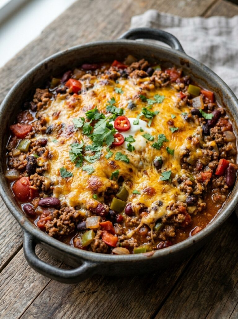 High Protein Beef Chili Casserole: A Hearty Homemade Recipe 17 Beef chili casserole with ingred… 202605181637
