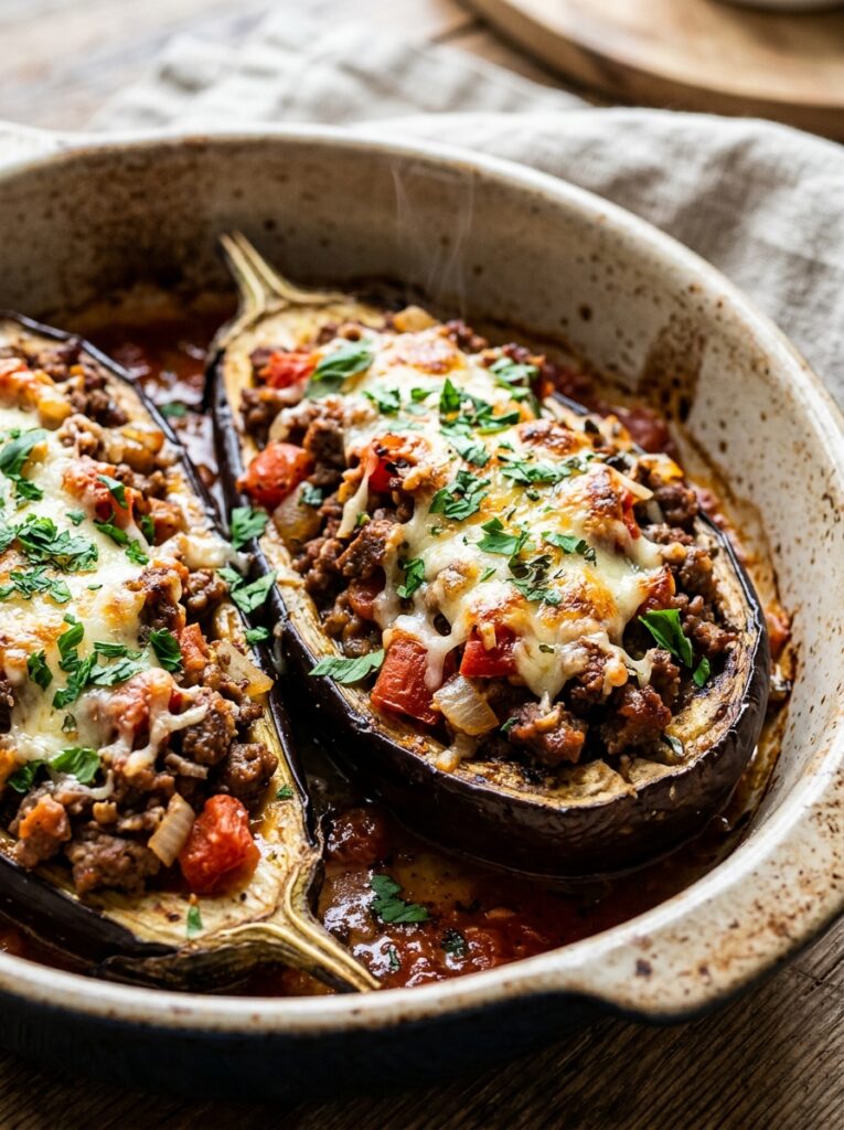 High Protein Beef Stuffed Eggplant 12 Beef stuffed eggplant recipe 202605142115