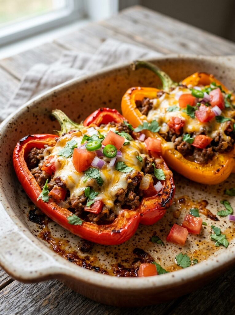 High Protein Beef Taco Stuffed Peppers 1 Beef taco stuffed peppers 202605181732