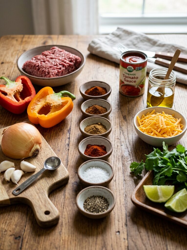 High Protein Beef Taco Stuffed Peppers 2 Beef taco stuffed peppers ingred… 202605181732