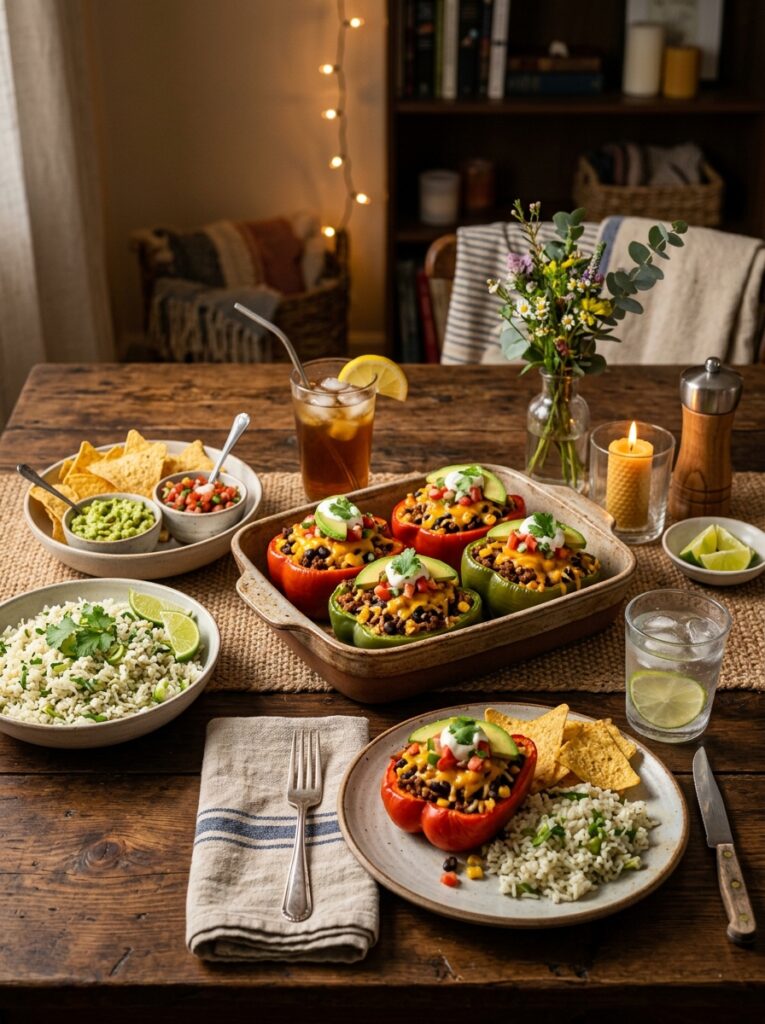 High Protein Beef Taco Stuffed Peppers 4 Beef taco stuffed peppers setup 202605181732