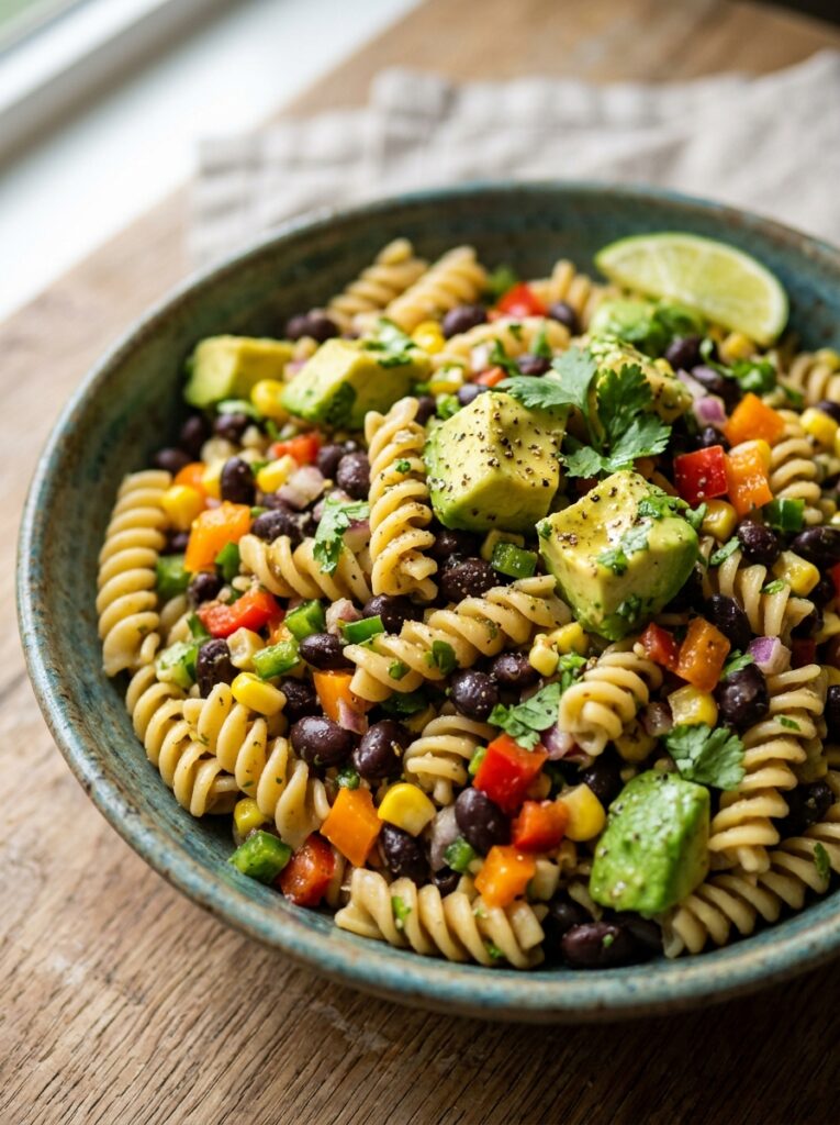 Tex Mex black bean avocado pasta salad recipe 12 Black bean avocado pasta salad 202606051553