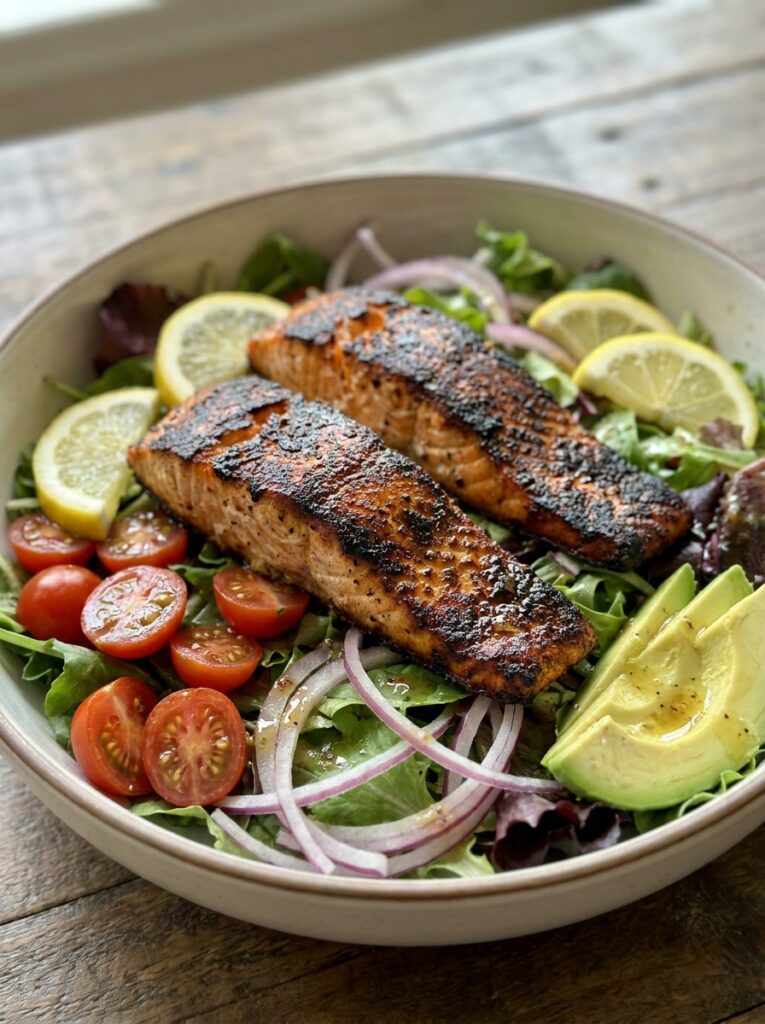 High Protein Blackened Salmon Salad 12 Blackened salmon salad recipe 202605132217