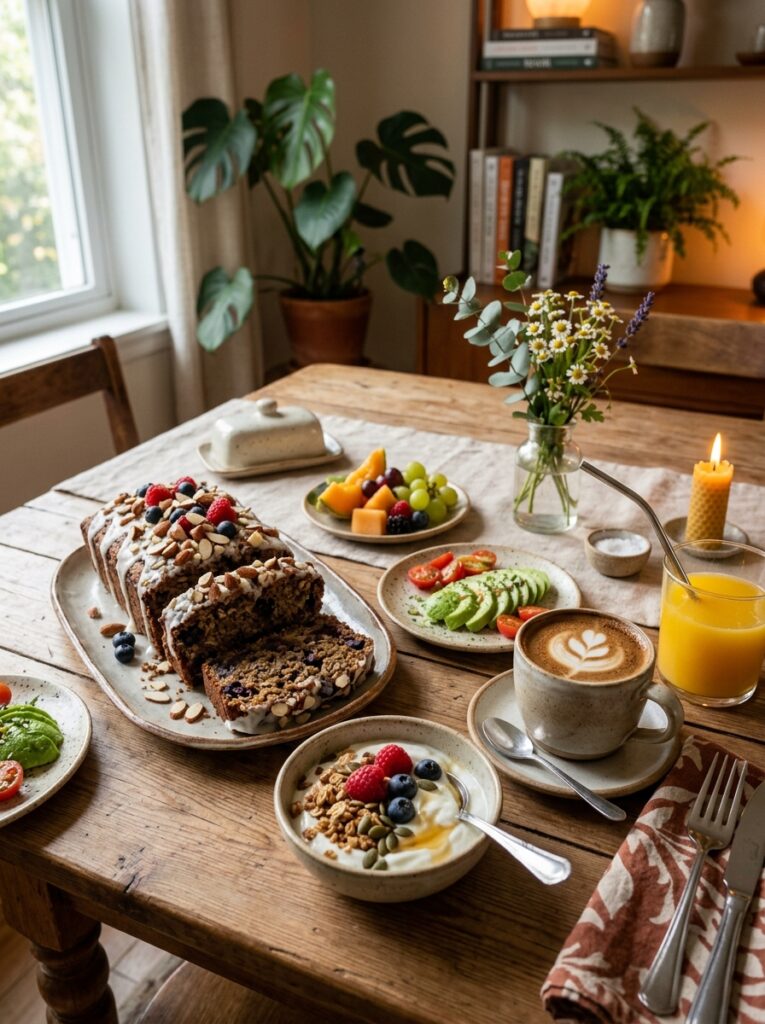 Breakfast loaf cake with sides 202605171502