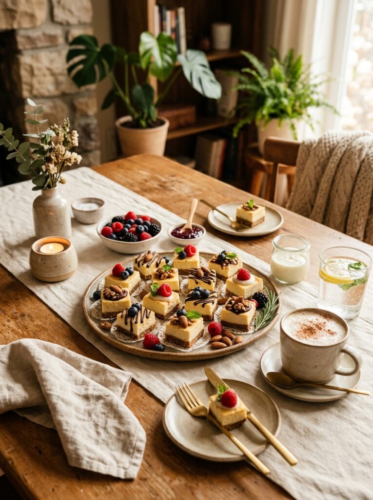 High Protein Cheesecake Bites: Irresistible No-Bake Recipe for Fitness Lovers 15 Cheesecake bites with side dishes 202605081939