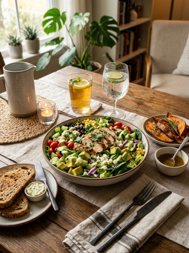 High Protein Chicken Avocado Chopped Salad 15 Chicken avocado chopped salad setup 202605311516