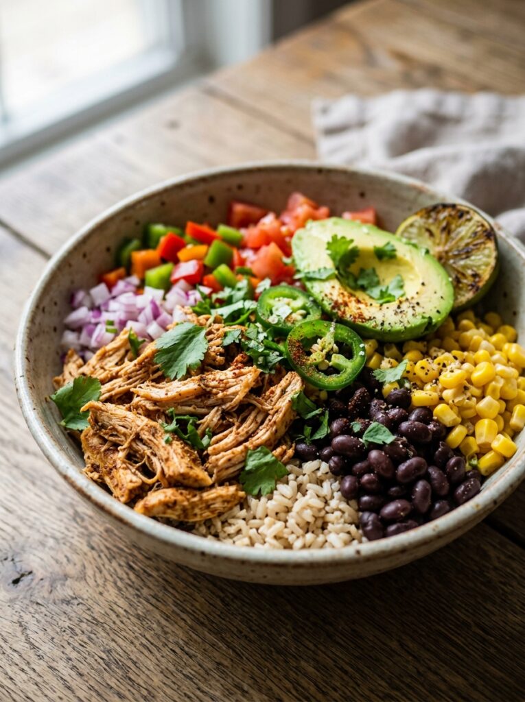 Macro friendly chicken burrito bowl: Easy Recipe 12 Chicken burrito bowl recipe 202606081635