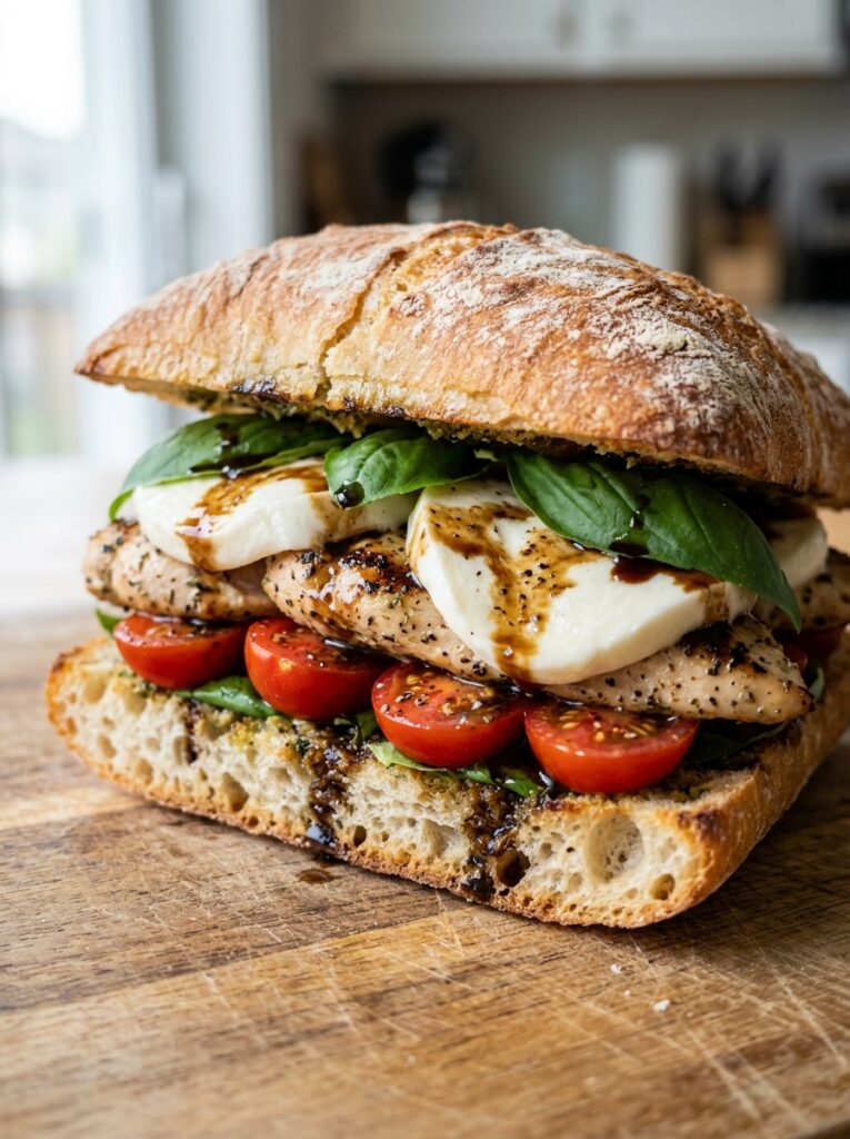 High Protein Chicken Caprese Sandwich 12 Chicken caprese sandwich recipe 202605091801