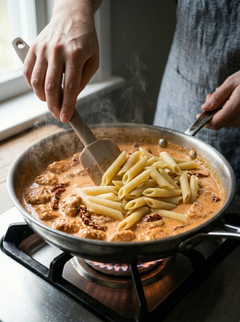 Marry Me chicken pasta creamy 14 Chicken pasta cooking process 202606091531