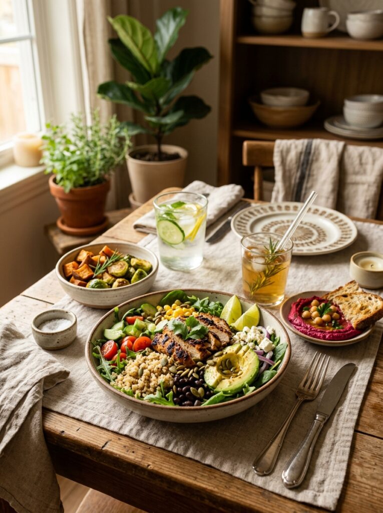 High Protein Chicken Quinoa Lunch Salad 15 Chicken quinoa lunch salad setup 202605161148