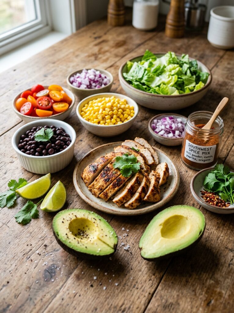 High Protein Southwest Chicken Lunch Salad: A Complete Recipe Guide 13 Chicken salad ingredients arrang… 202605121507