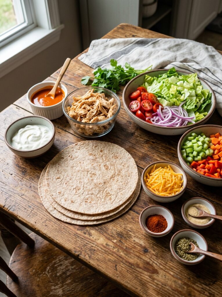 high protein buffalo chicken lunch wrap: Easy Recipe 13 Chicken wrap ingredients arrange… 202605051935