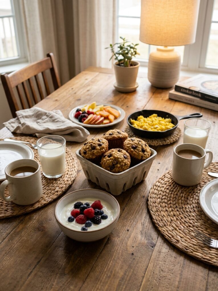 High Protein Chocolate Chip Oat Muffins 15 Chocolate chip oat muffins setup 202605131657