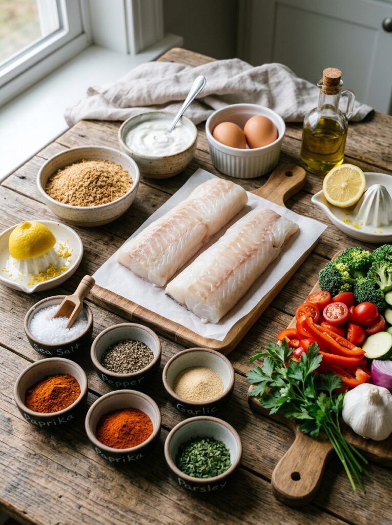 high protein crusted cod dinner 13 Cod dinner ingredients arranged … 202605301906