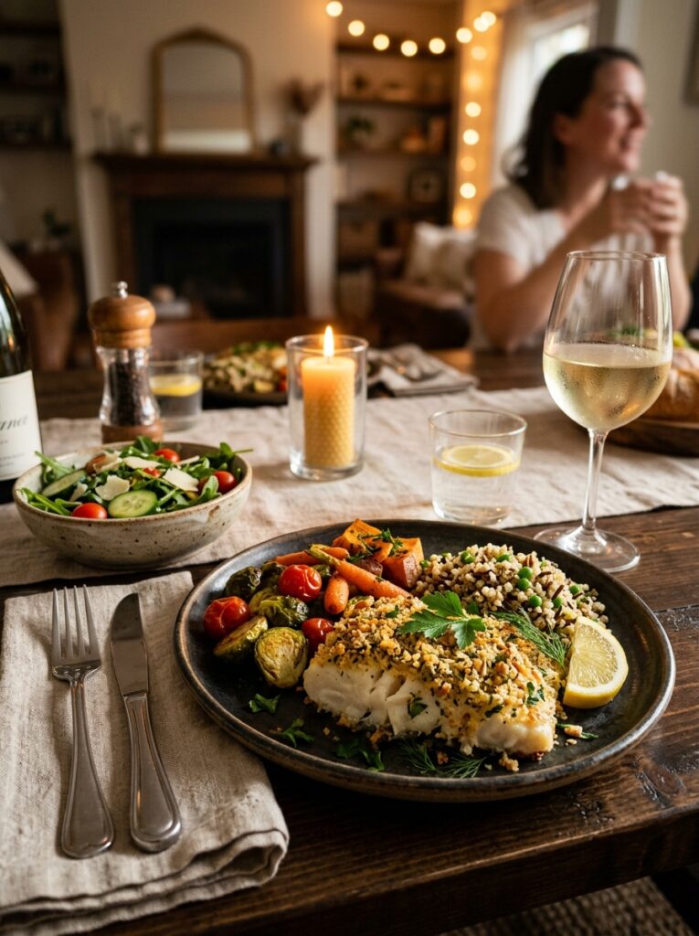 high protein crusted cod dinner 15 Cod dinner with side dishes 202605301906