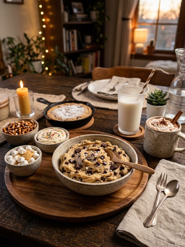 Edible chocolate chip cookie dough safe: The Ultimate Homemade Safe-to-Eat Recipe 15 Cookie dough serving setup table 202606111548
