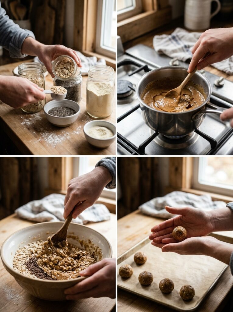 high protein almond butter bites: Easy No-Bake Energy Snack 14 Cooking almond butter bites process 202605062112