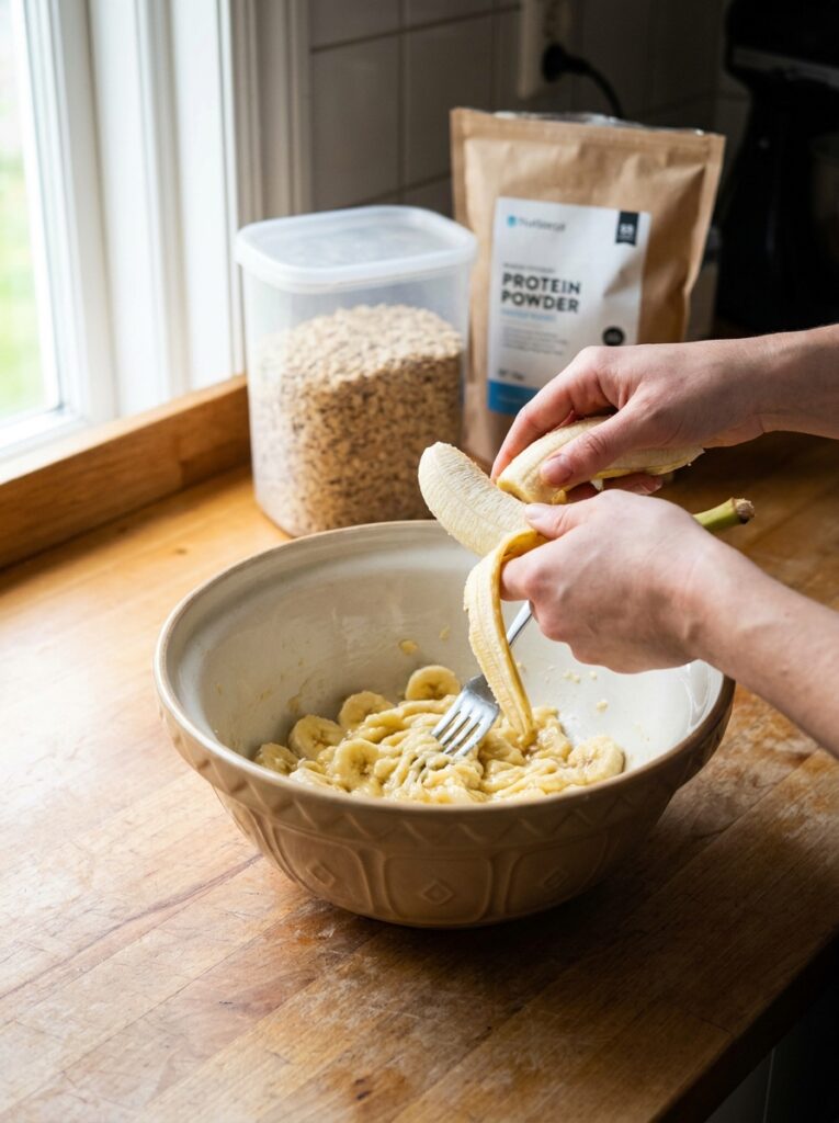 high protein banana oat bites 14 Cooking banana oat bites step by… 202605131701