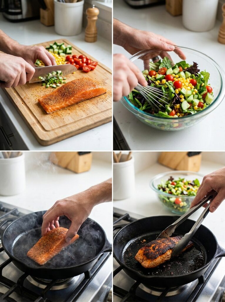 High Protein Blackened Salmon Salad 14 Cooking blackened salmon salad s… 202605132217