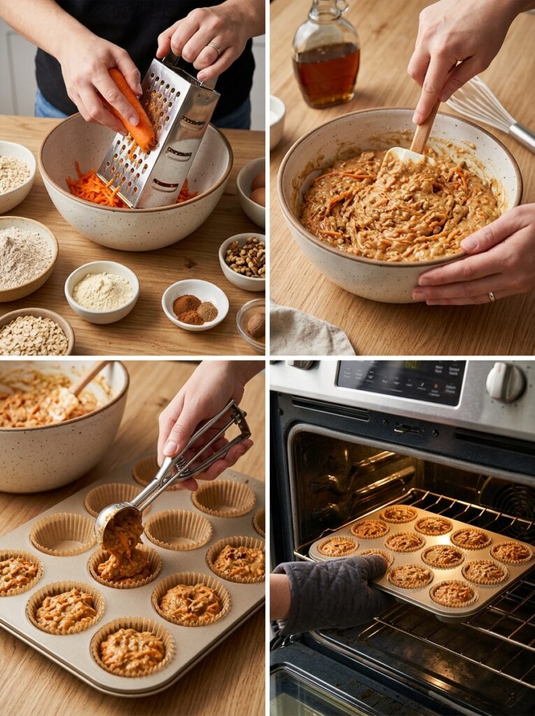 High Protein Carrot Cake Muffins 14 Cooking carrot cake muffins step… 202605142203