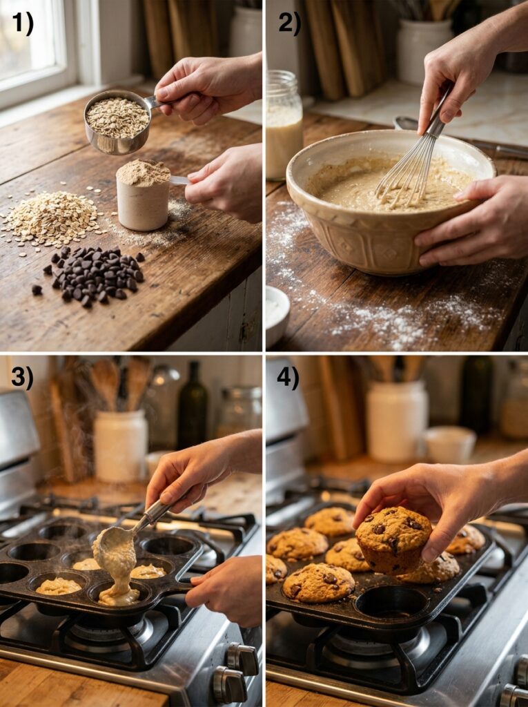 High Protein Chocolate Chip Oat Muffins 14 Cooking chocolate chip oat muffins 202605131657