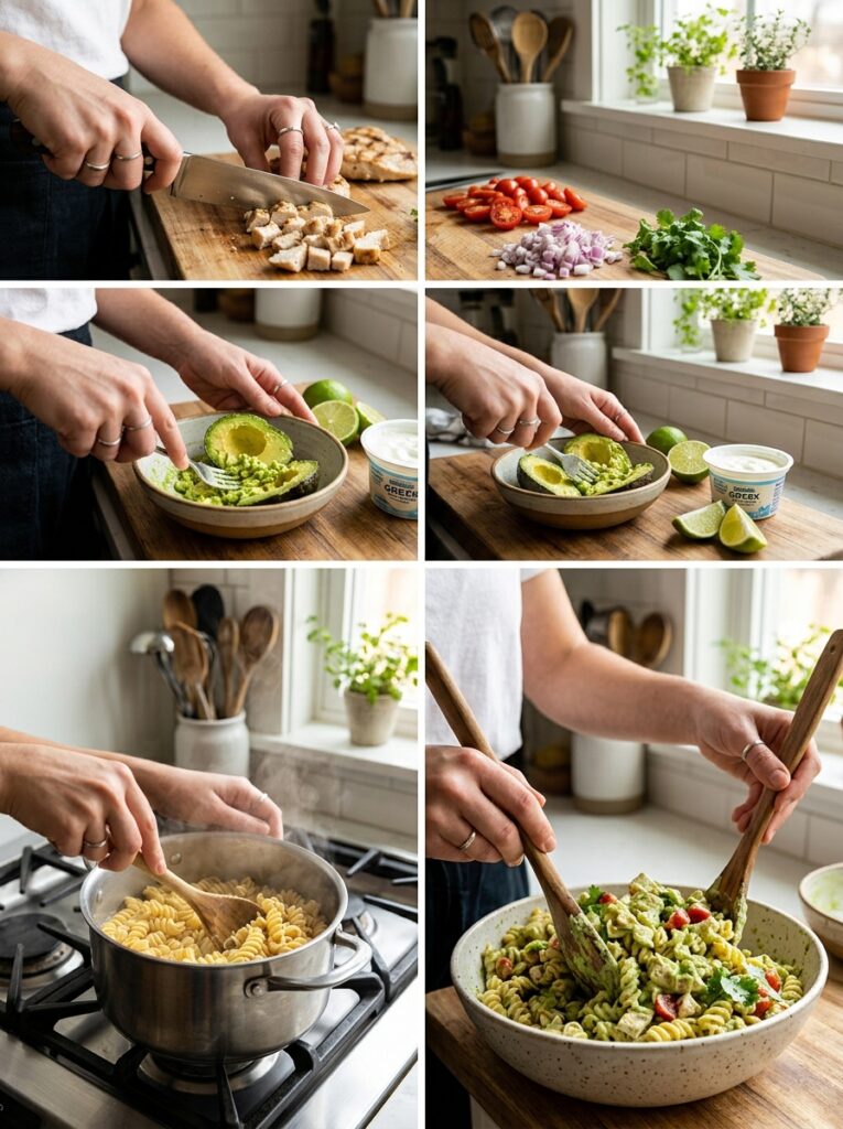 Creamy Avocado Lime Chicken Pasta Salad 14 Cooking creamy avocado lime chic… 202606041613