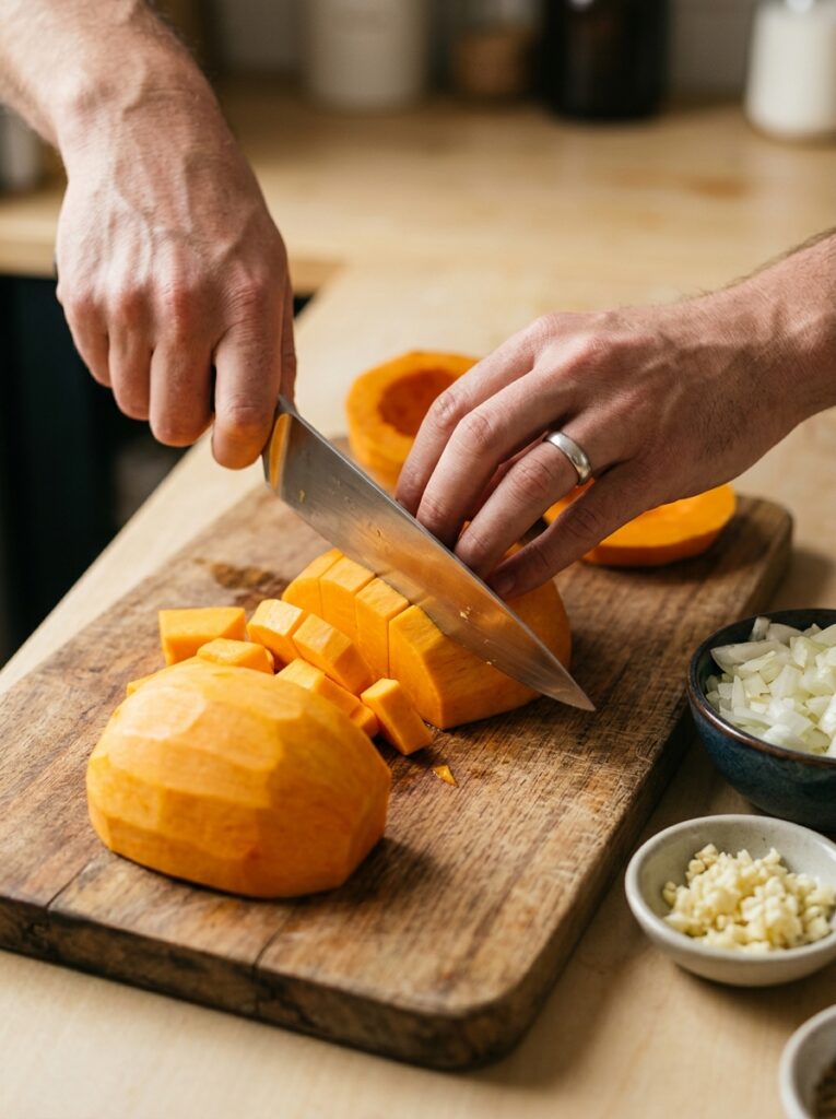 Creamy pumpkin soup with coconut milk 14 Cooking creamy pumpkin soup 202606071529