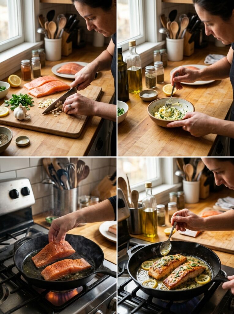 High Protein Garlic Butter Salmon 3 Cooking garlic butter salmon pro… 202605241415