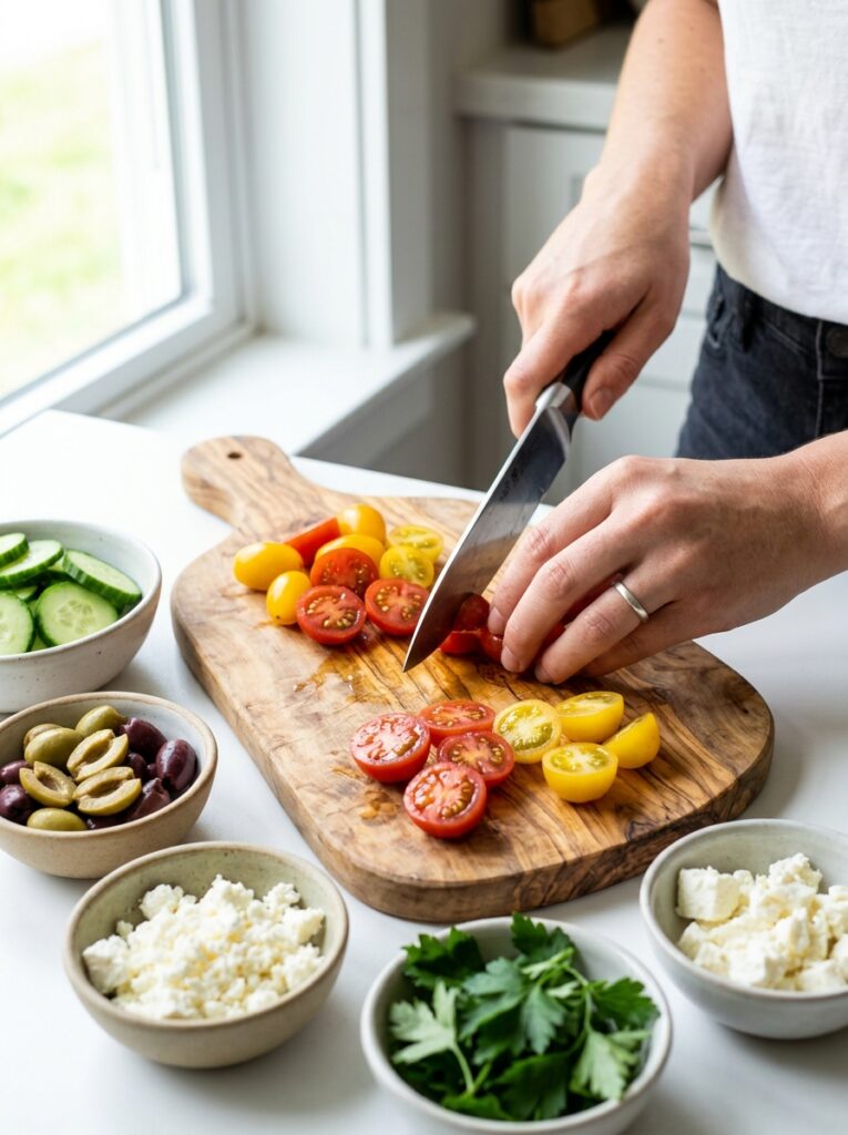 Mediterranean Green Olive Feta Pasta Salad 14 Cooking green olive feta pasta 202606051642