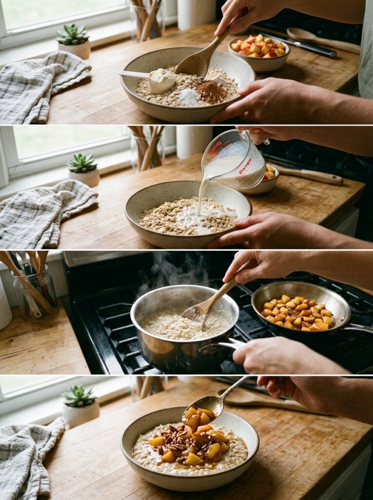 Cooking high protein peach cobbl… 202605311441