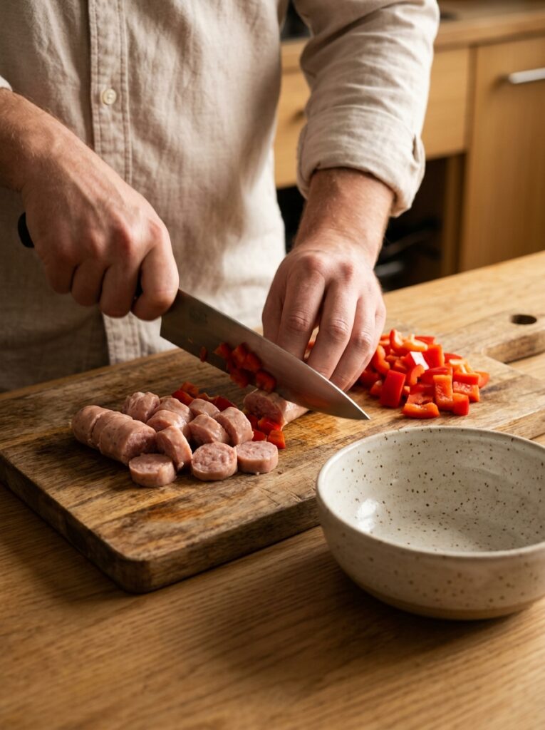 High Protein Sausage Breakfast Tacos 14 Cooking high protein sausage tacos 202605031812
