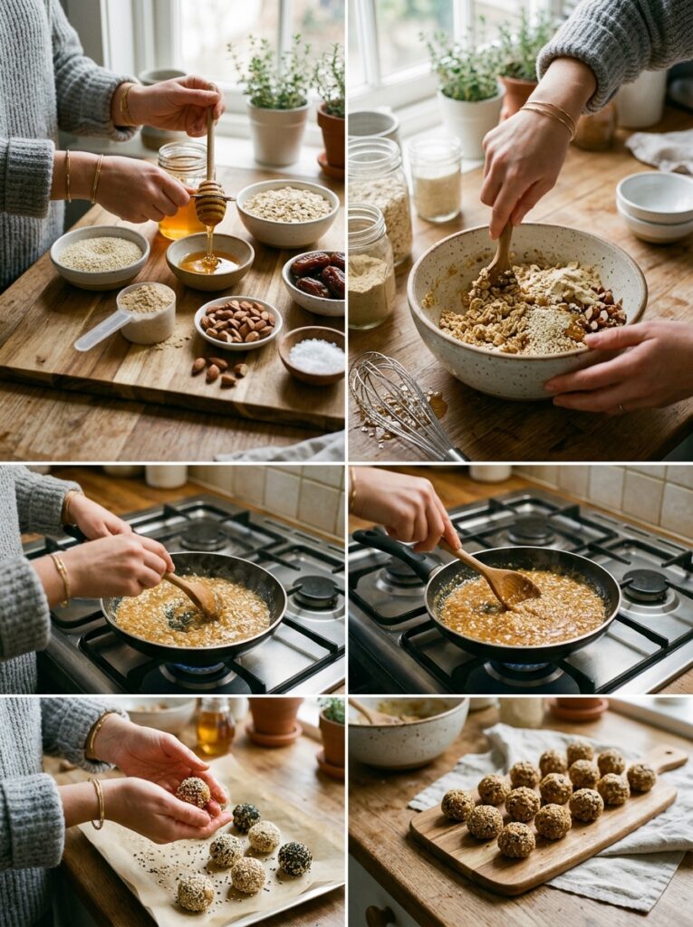 high protein sesame honey bites: Homemade Energy Snack Recipe 14 Cooking high protein sesame hone… 202605160031
