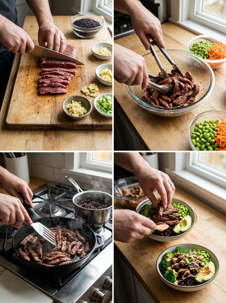 High Protein Steak Rice Bowl 14 Cooking high protein steak rice 202605091743