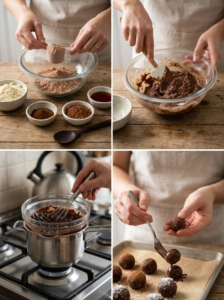 High Protein Mocha Truffle Bites 14 Cooking mocha truffle bites process 202605101218