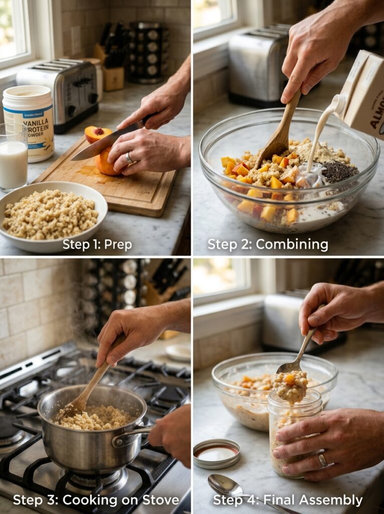 High Protein Peach Overnight Quinoa: A Complete Homemade Recipe 14 Cooking peach overnight quinoa p… 202605241429