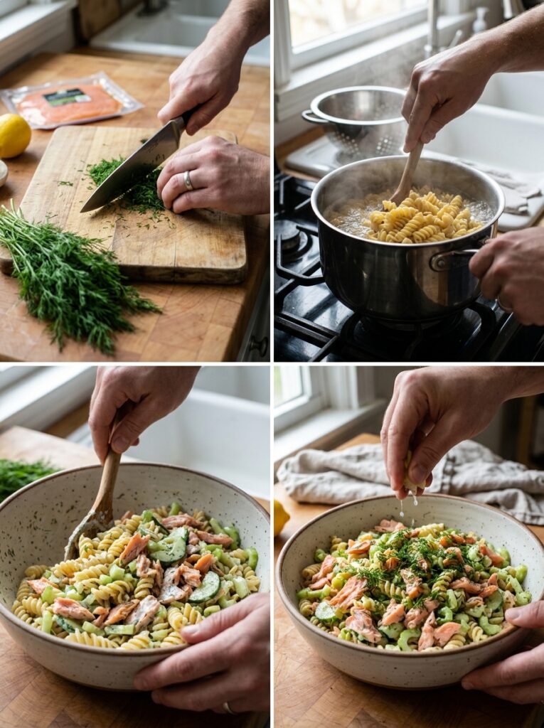 Smoked Salmon Dill Crunch Pasta Salad 14 Cooking smoked salmon dill pasta 202606041554