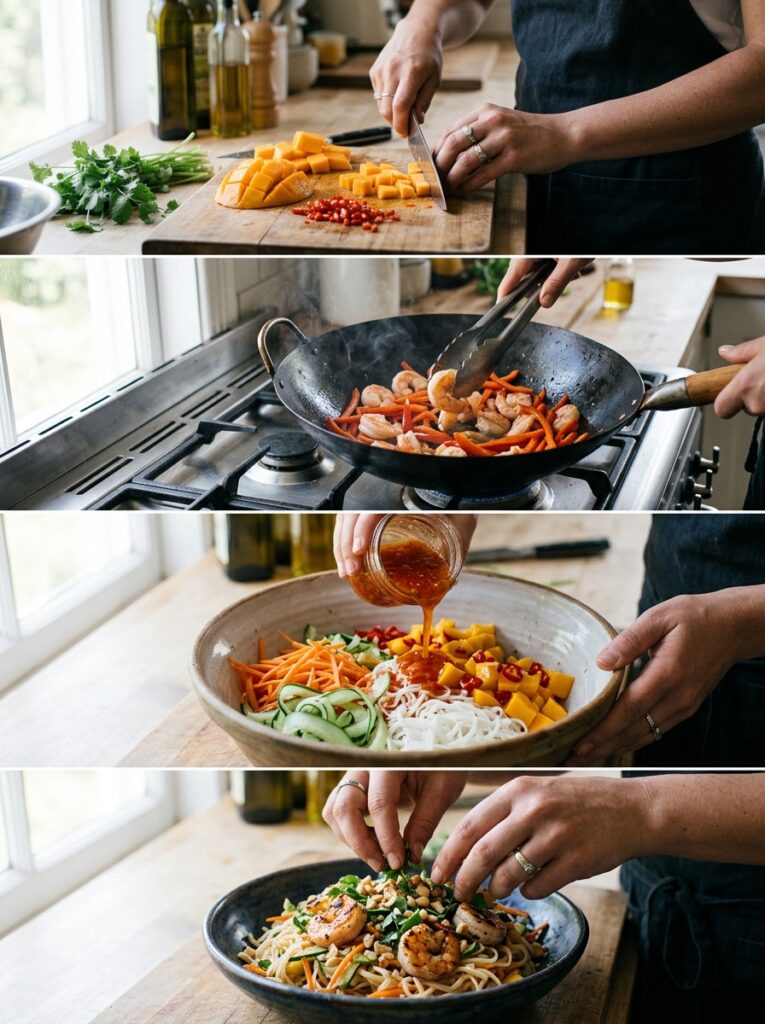 Cooking sweet chili mango shrimp… 202606041624