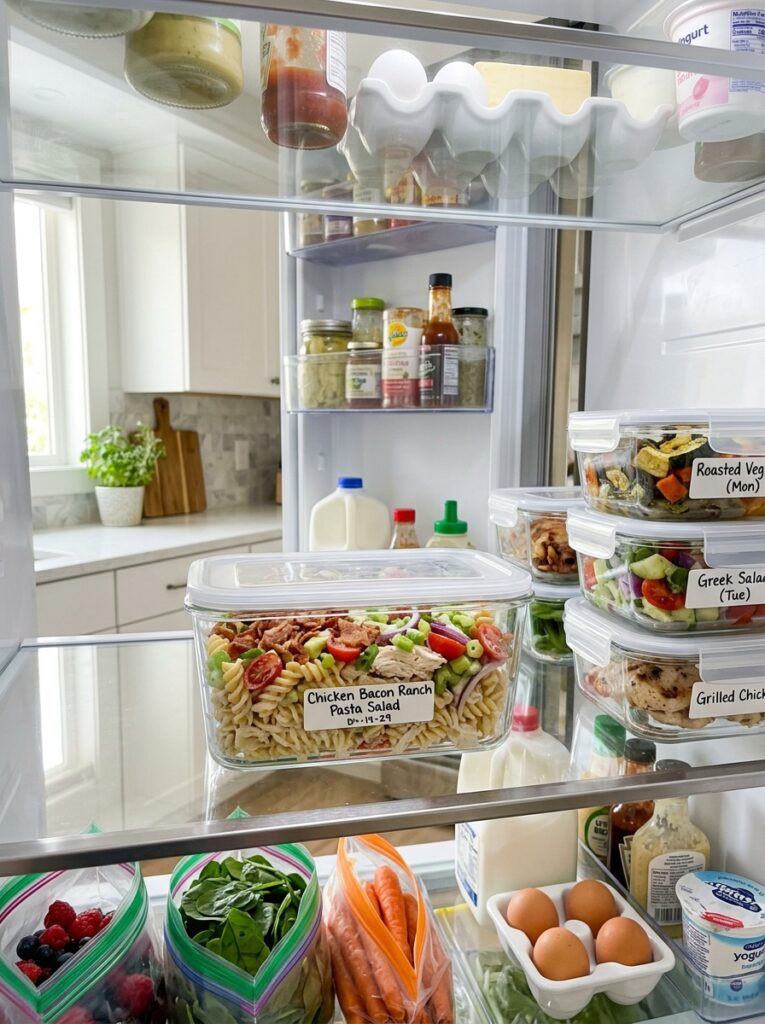 Food containers with pasta salad 202606031721