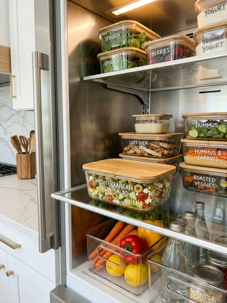 Mediterranean Green Olive Feta Pasta Salad 16 Food containers with pasta salad 202606051642