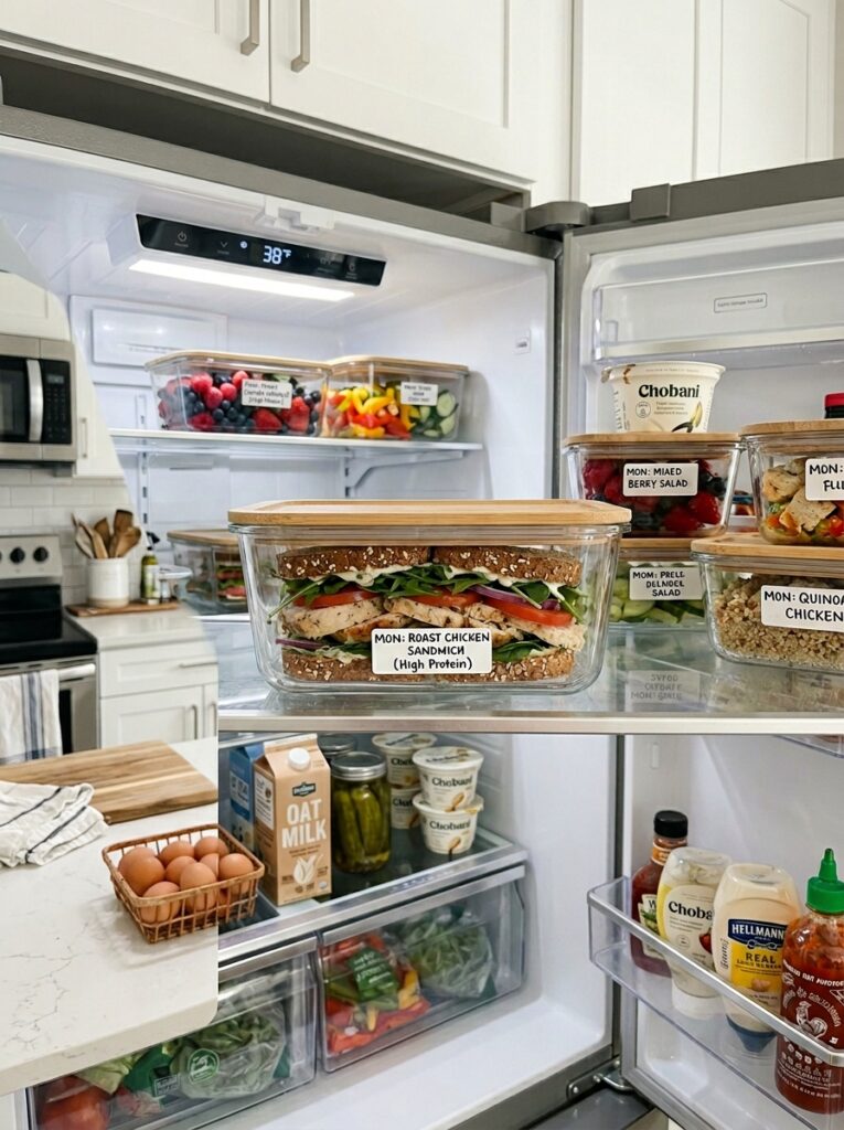 High Protein Roast Chicken Sandwich 16 Food containers with roast chicken 202605081159