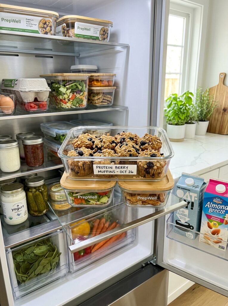 high protein blueberry oatmeal muffins 16 Food storage containers blueberr… 202605121516